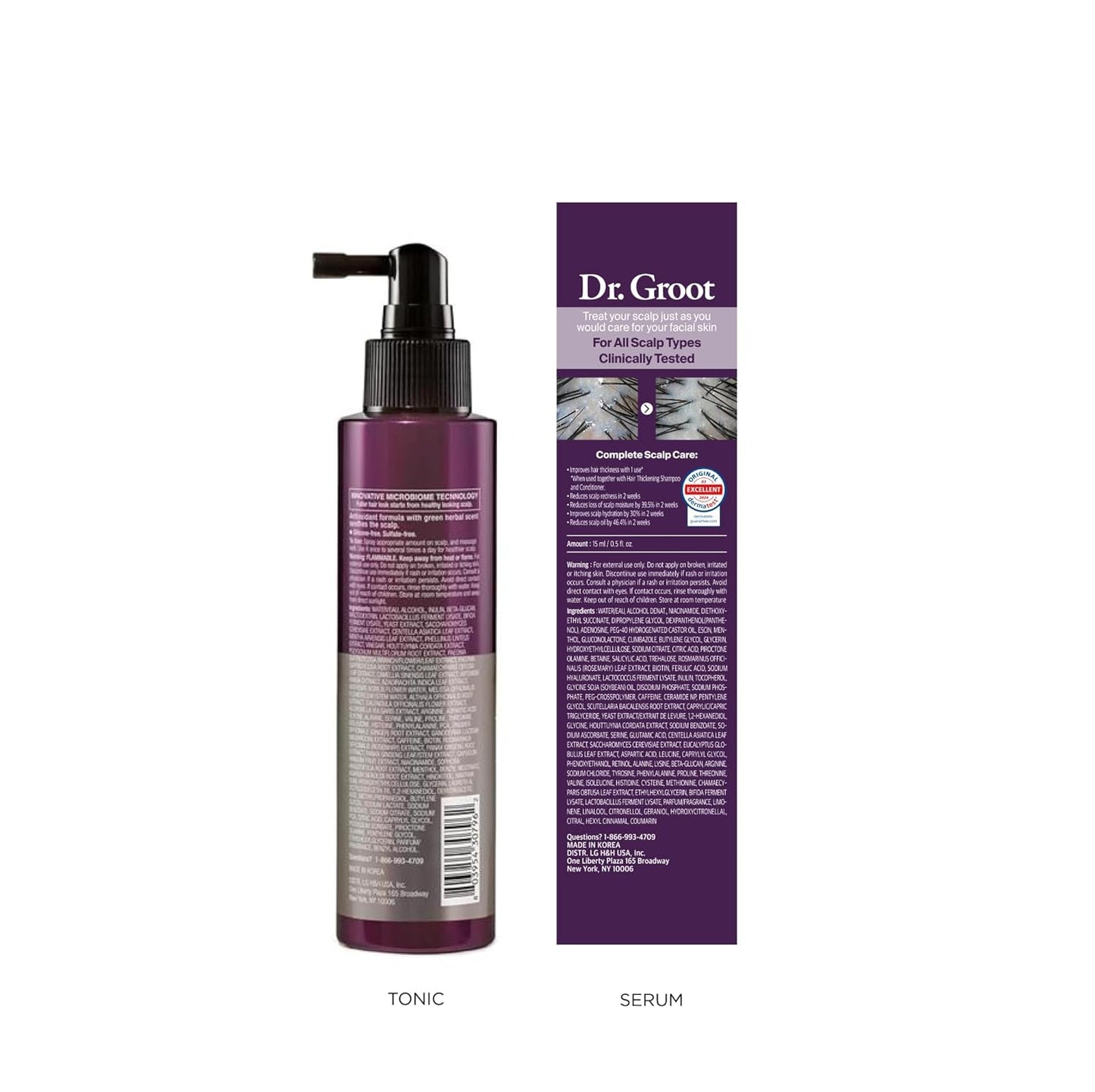 Dr. Groot Thickening Scalp Serum and Calming Tonic Set for Hair Loss